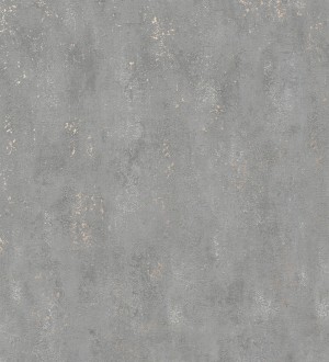 Papel pintado cemento pulido gris marengo con efectos dorados Bremen 128777