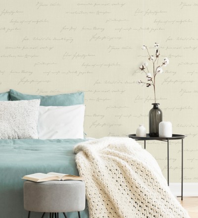 Papel pintado de letras de carta en relieve textil Tiana Letter 128815