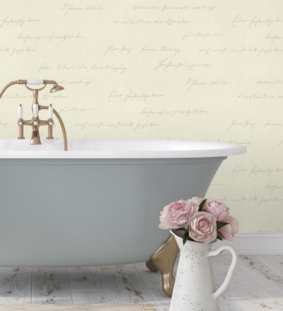 Papel pintado de letras de carta en relieve textil Tiana Letter 128815