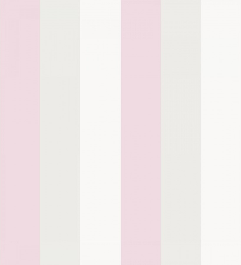Papel pintado infantil de rayas rosa gris claro y blanco Elif Stripe 128826