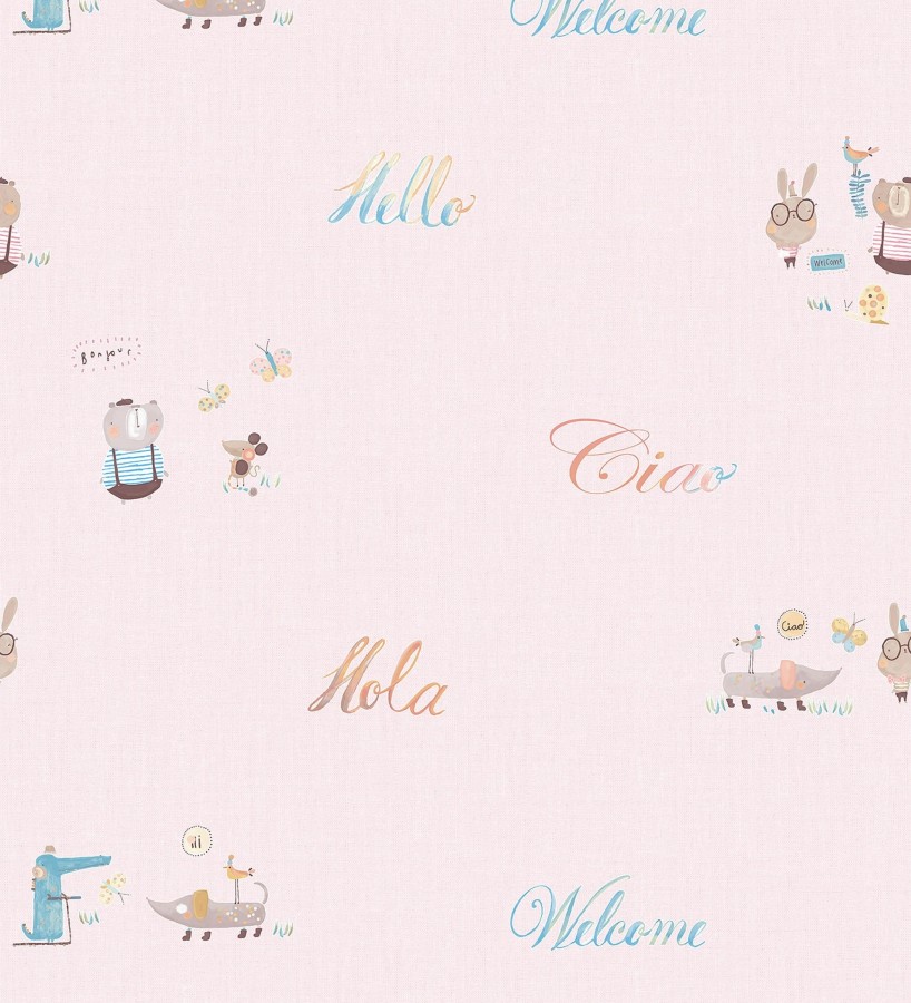 Papel pintado de de letras y animalitos Mildred 128858