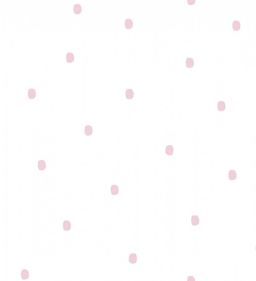 Papel pintado de puntitos rosa y blanco Letzy Dots 128875