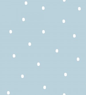 Papel pintado de puntitos blanco fondo celeste Letzy Dots 128876