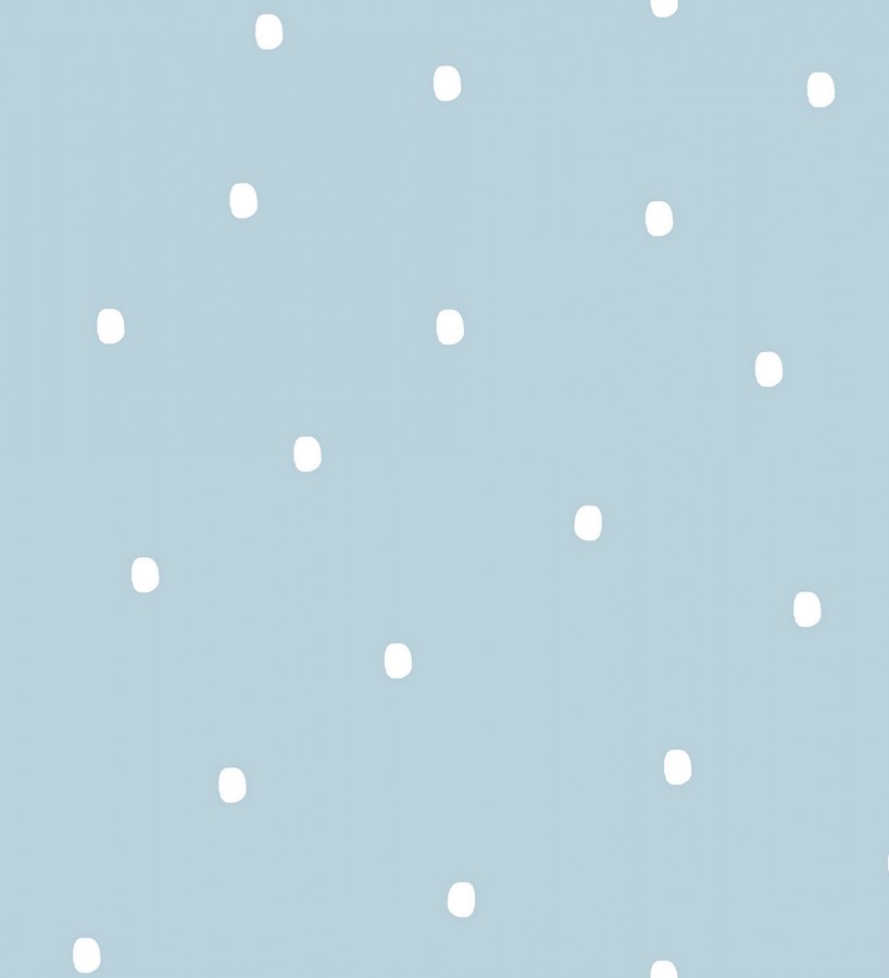 Papel pintado de puntitos blanco fondo celeste Letzy Dots 128876
