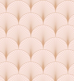 Papel pintado Art déco con destellos dorados fondo rosa claro Arleth 681766