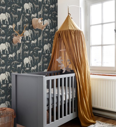 Papel pintado estilo africano de animales: leones, cebras, elefantes y gorilas estilo africano Keita Animals 681778