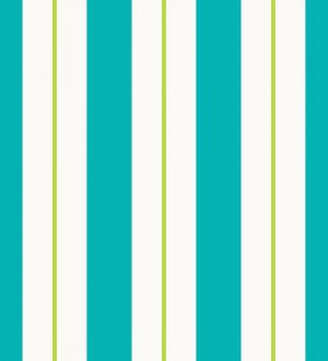 Papel pintado de rayas juveniles turquesa y verde Branly Stripes 681795