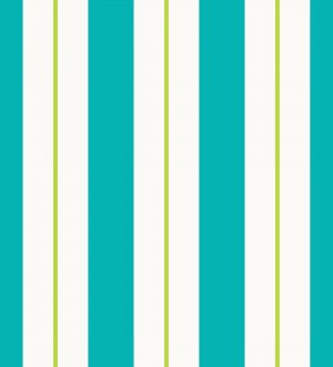 Papel pintado de rayas juveniles turquesa y verde Branly Stripes 681795
