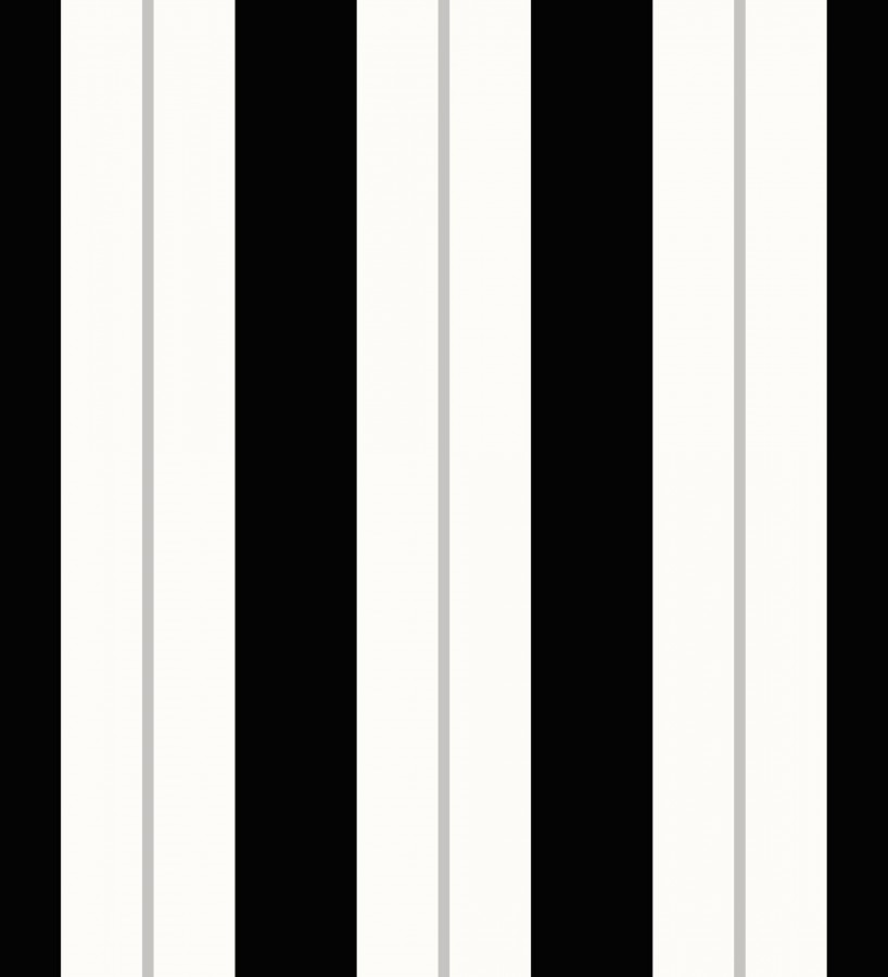 Papel pintado de rayas juveniles negro y gris Branly Stripes 681797