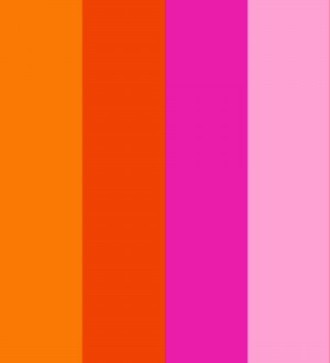 Papel pintado de rayas color naranja rojo rosa y rosa claro Hugo Stripes 681803