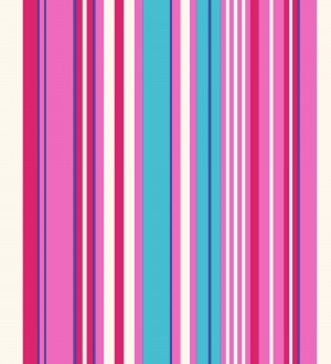 Papel pintado multirayas irregulares en tonos rosa y azul Sully Stripes 681809