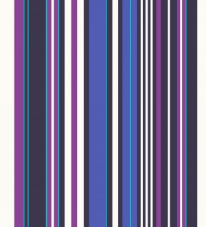 Papel pintado multirayas irregulares en tonos morados y violeta Sully Stripes 681811