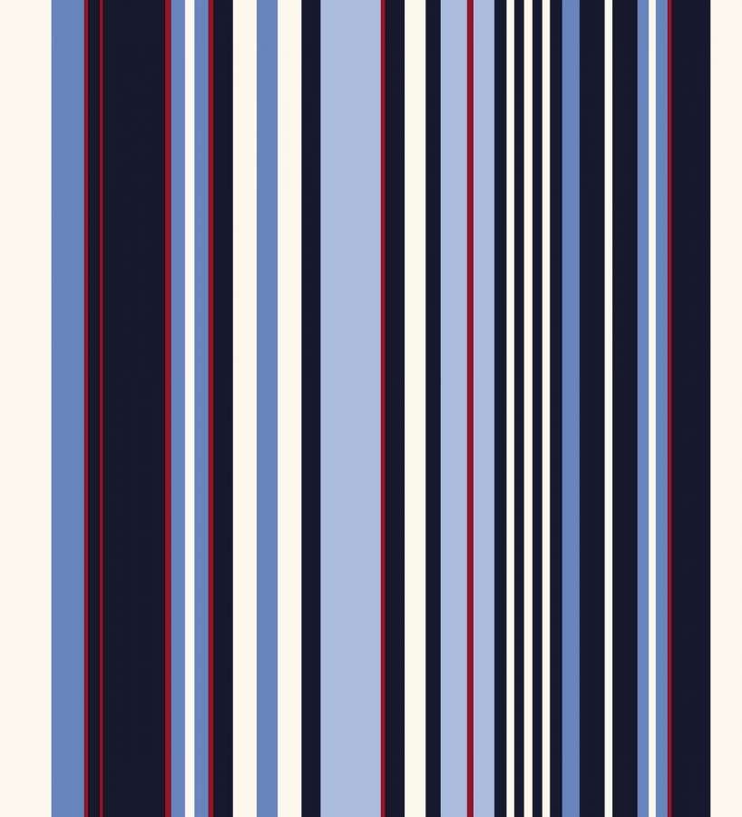 Papel pintado multirayas irregulares en tonos celestes y azules Sully Stripes 681812