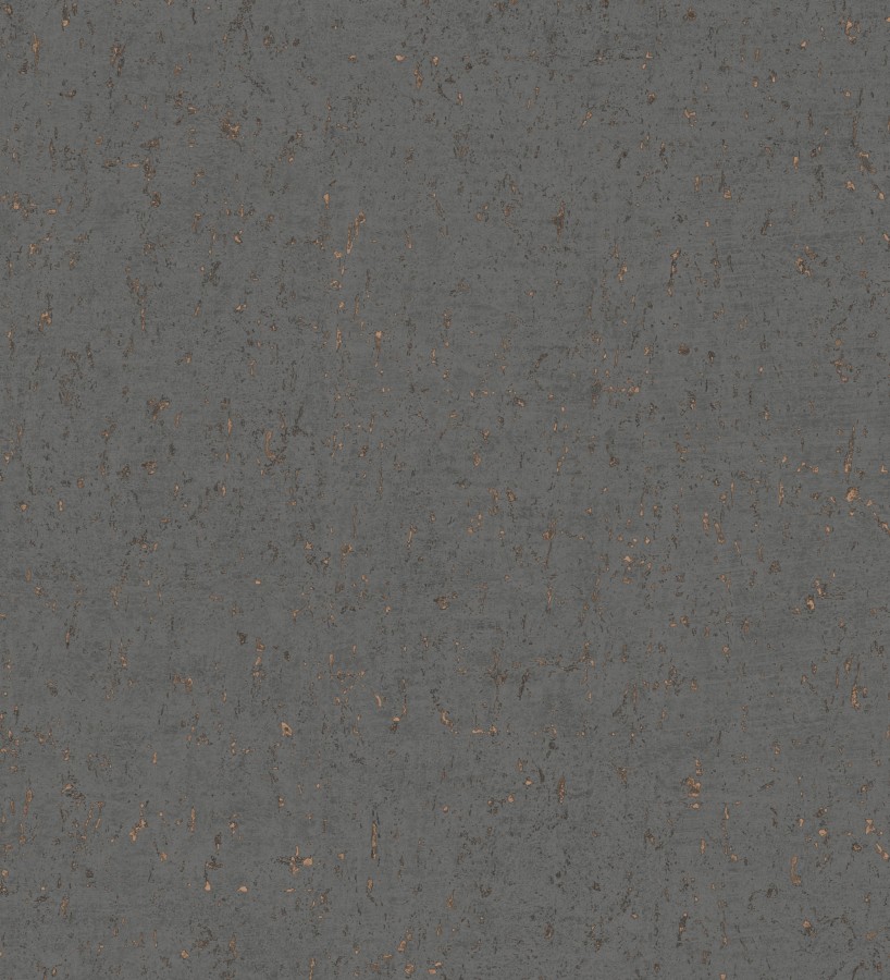 Papel pintado textura de corcho con inserciones doradas color marrón oscuro Ameka 681823