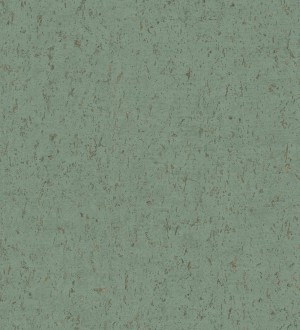 Papel pintado textura de corcho con inserciones doradas color verde esmeralda Ameka 681826
