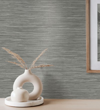 Papel pintado con textura de fibras de cáñamo fondo gris oscuro Sisay Texture 681835