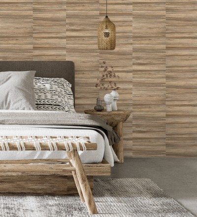 Papel pintado lascas de madera con inserciones en oro Jabarl 681862