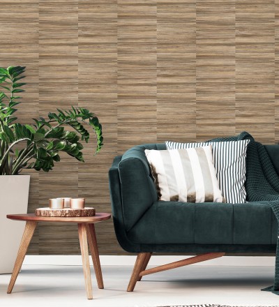 Papel pintado lascas de madera con inserciones en oro Jabarl 681862