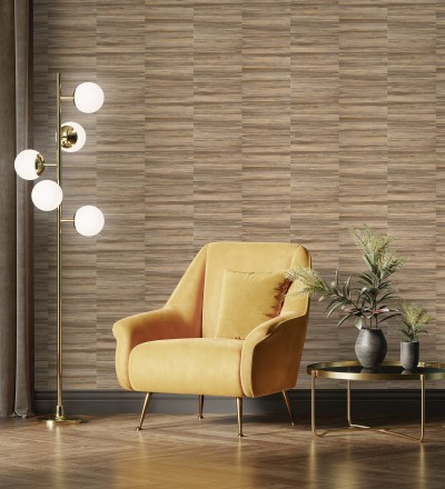 Papel pintado lascas de madera con inserciones en oro Jabarl 681862