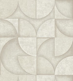 Papel pintado geométrico efecto textura de piedra blanca estilo industrial Tribial 681863