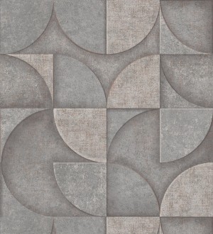 Papel pintado geométrico efecto textura de piedra tonos grises estilo industrial Tribial 681865