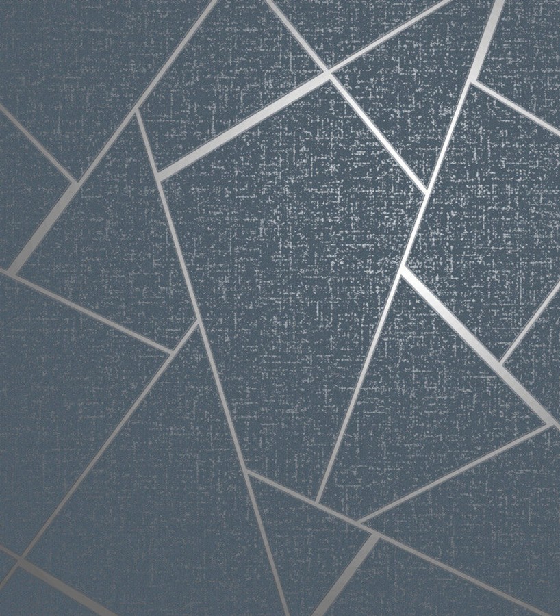Papel pintado geométrico en relieve con líneas metalizadas estilo Art déco Harris line 681953