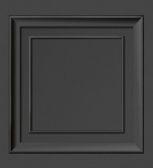 Papel pintado friso cuarterones de madera negra Everton 681960