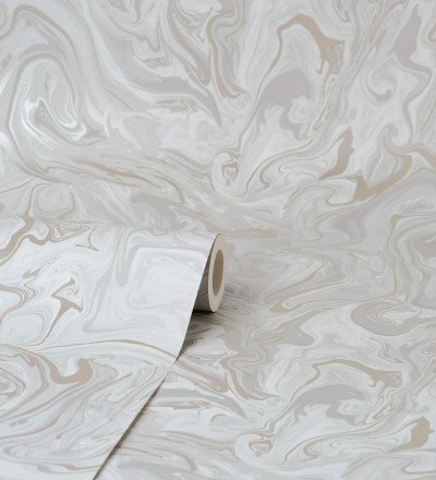 Papel pintado efecto mineral piedra de ágata blanca Mirko 681963