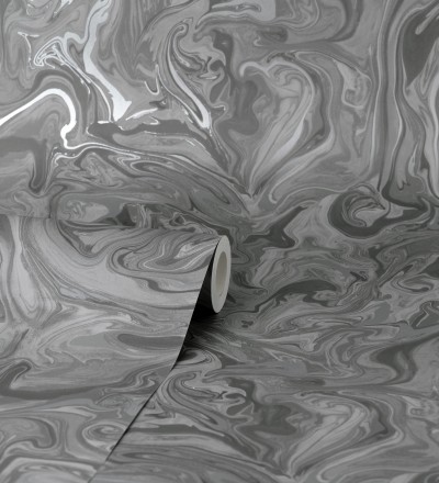 Papel pintado efecto mineral piedra de ágata gris antracita Mirko 681964
