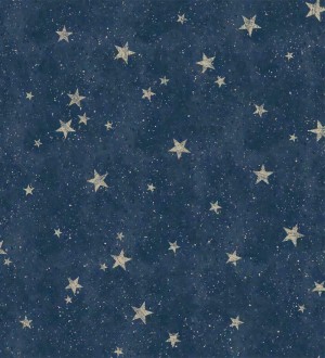 Papel pintado infantil de cielo azul con estrellas doradas Itzel 681983