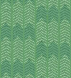 Papel pintado de espigas estilo étnico verde Amaru 682062