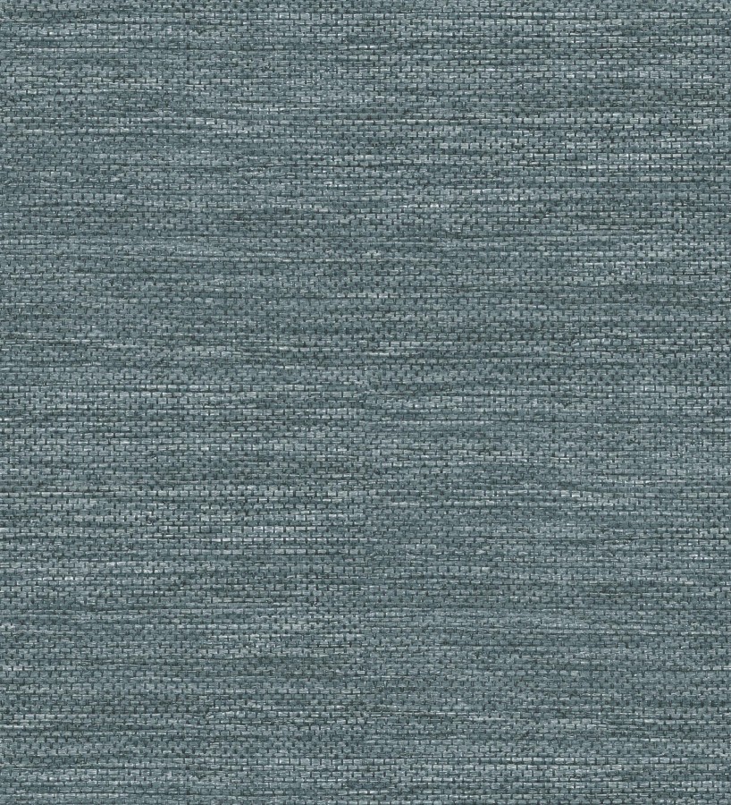 Papel pintado rafia con fibras de sisal teñido de azul plomo Studs Texture 682096