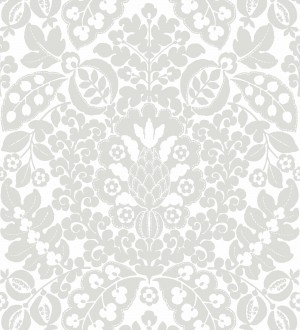 Papel pintado damasco estilo francés color gris cálido Reiko 682136