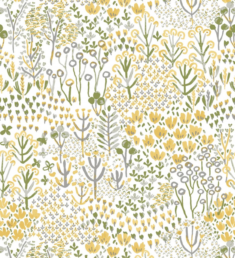 Papel pintado jardín botánico color intenso amarillo Amy Garden 682149