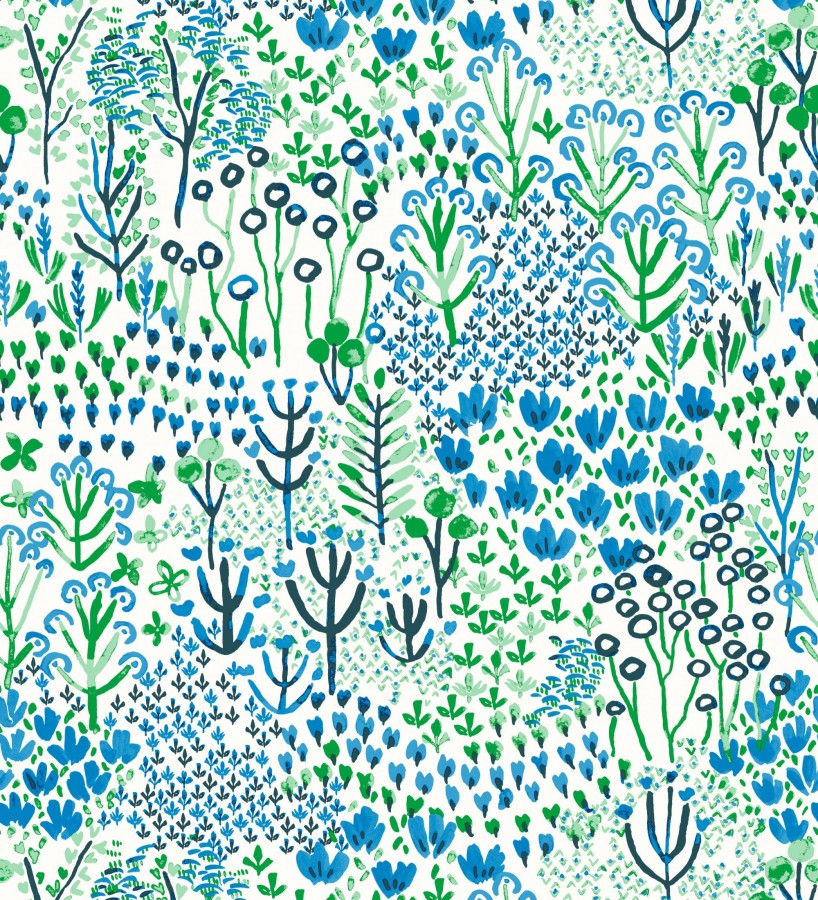 Papel pintado jardín botánico color azul Amy Garden 682151