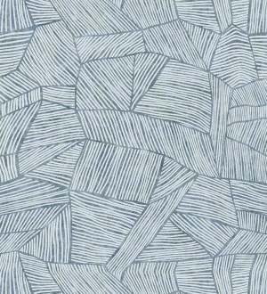 Papel pintado con diseño textil africano para paredes color azul Catava 682283