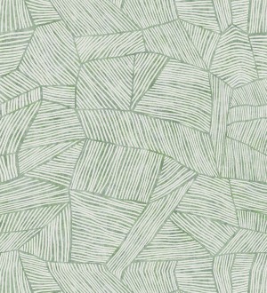 Papel pintado con diseño textil africano para paredes color verde Catava 682285