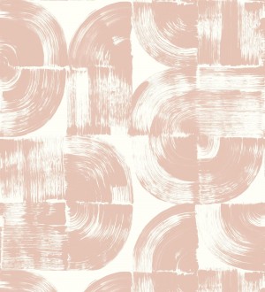 Papel pintado abstracto evocando discos de vinilo rosa pálido estilo retro moderno Sipho 682287