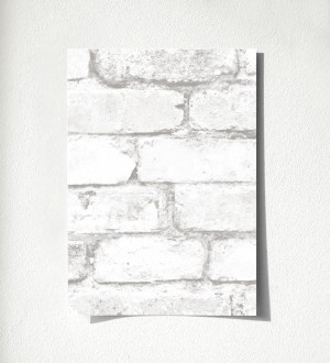 Papel pintado muro de ladrillos en color blanco Manchester Break 500681947