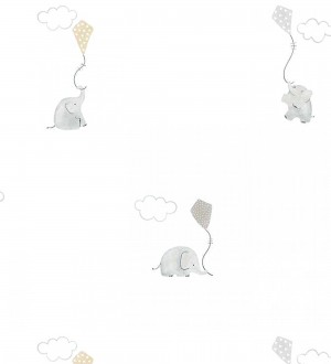 Papel pintado elefantes infantiles con cometas Candy Elephants 232117