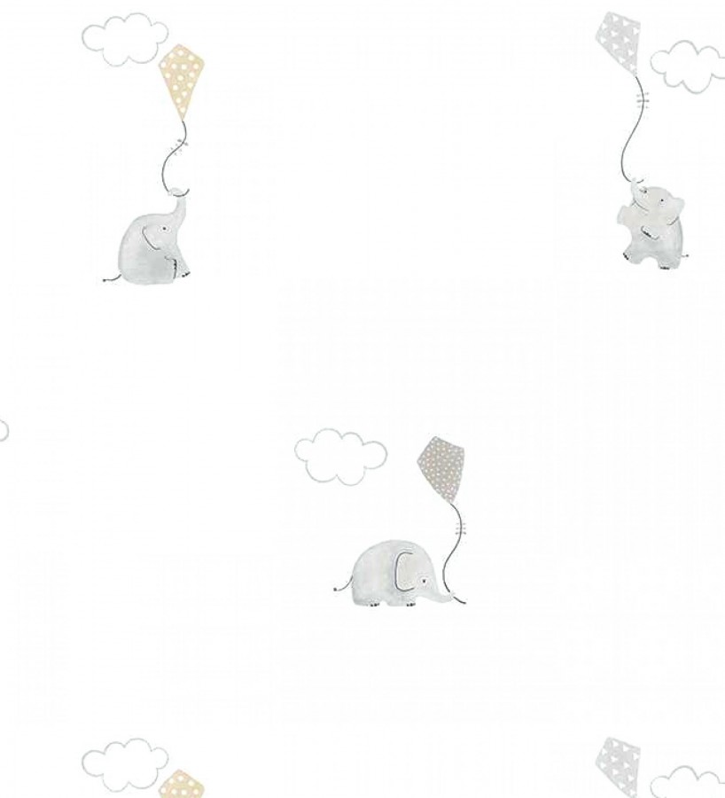 Papel pintado elefantes infantiles con cometas Candy Elephants 232117