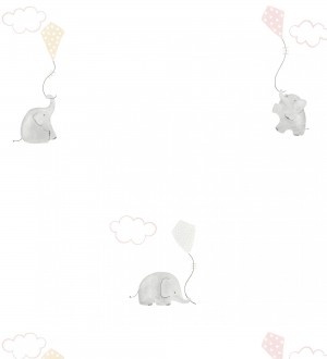 Papel pintado elefantes infantiles con cometas Candy Elephants 232118