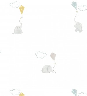 Papel pintado elefantes infantiles con cometas Candy Elephants 232119