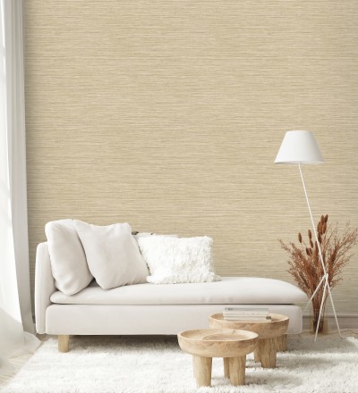 Papel pintado con textura de fibras de cáñamo color natural Sisay Texture 681832