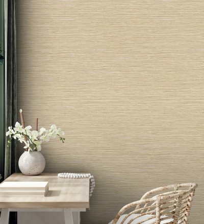 Papel pintado con textura de fibras de cáñamo color natural Sisay Texture 681832