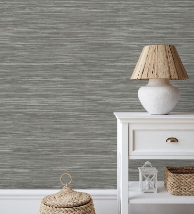 Papel pintado con textura de fibras de cáñamo fondo gris oscuro Sisay Texture 681835