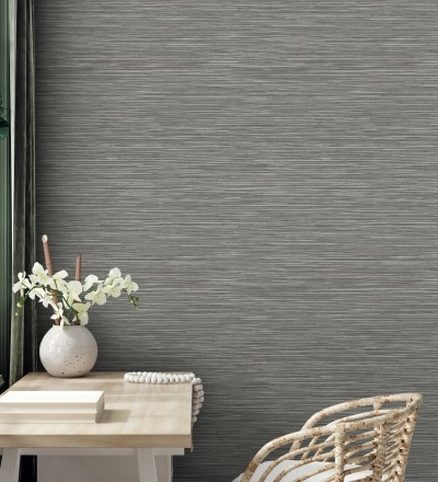 Papel pintado con textura de fibras de cáñamo fondo gris oscuro Sisay Texture 681835