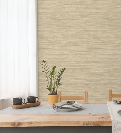 Papel pintado con textura de fibras de cáñamo color natural Sisay Texture 681832