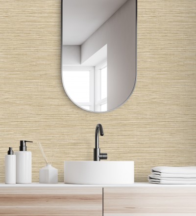 Papel pintado con textura de fibras de cáñamo color natural Sisay Texture 681832