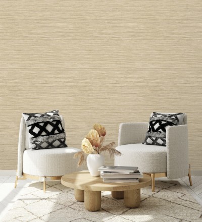 Papel pintado con textura de fibras de cáñamo color natural Sisay Texture 681832